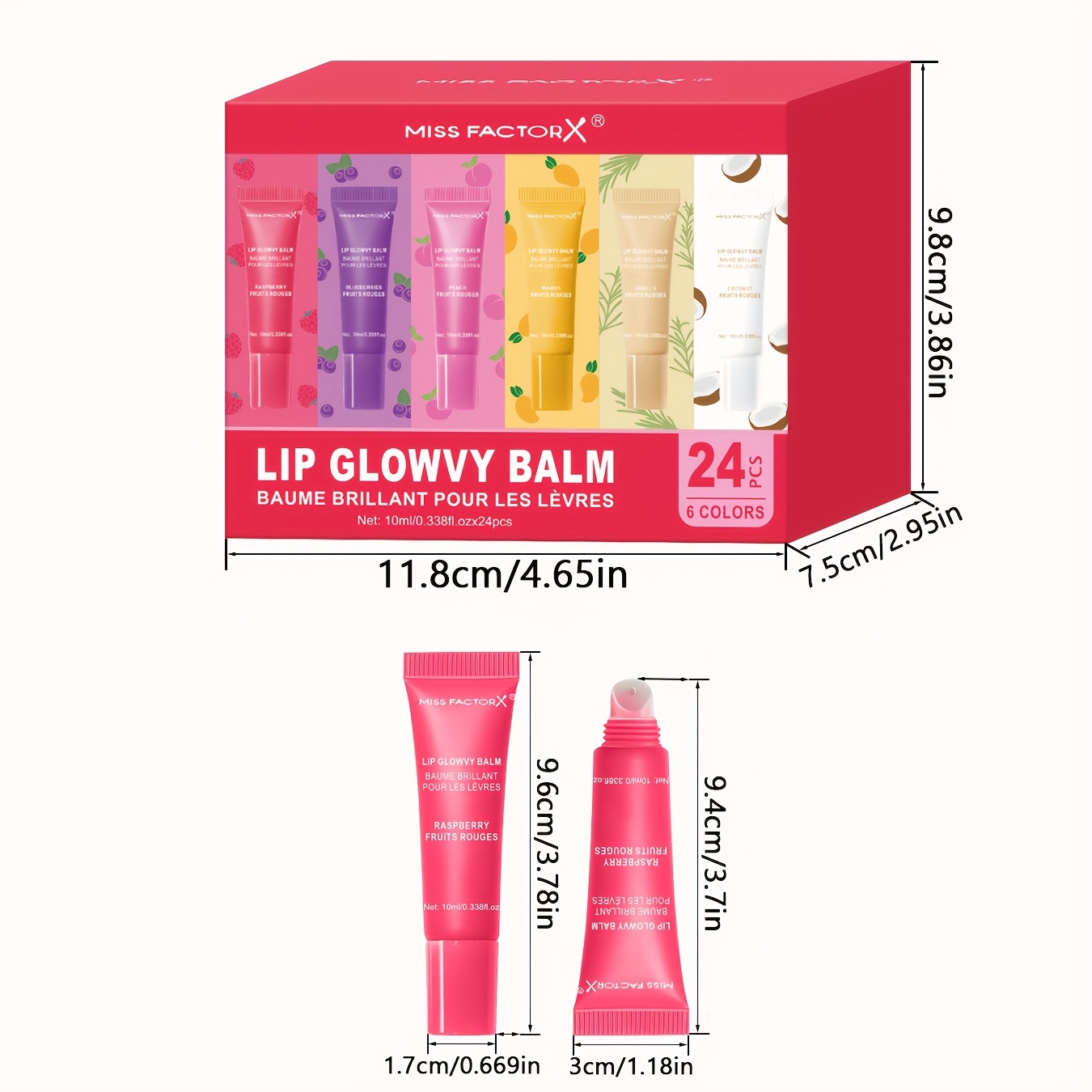 24pcs/Box 6 Flavors Moisturizing Lip Gloss - Nourishing, Non-Greasy, Long-Lasting Shine for Dry Lips, Women'S High-End Gift Set - Image 6