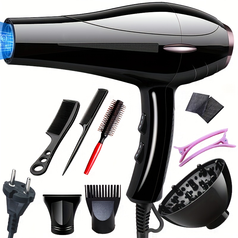 

Professional Hair Dryer, High Power Fast Drying, With Diffuser, Concentrator, Combs & Sectioning Clips, For Home Salon Use, Mother's Day Gift