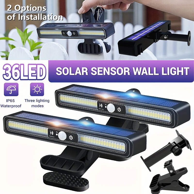 1PC Solar Motion Sensor Licht 36 LED Perlen Outdoor Wand Zaun Licht Für Camping Garage Hof Kommerziellen Beleuchtung_voghion.com