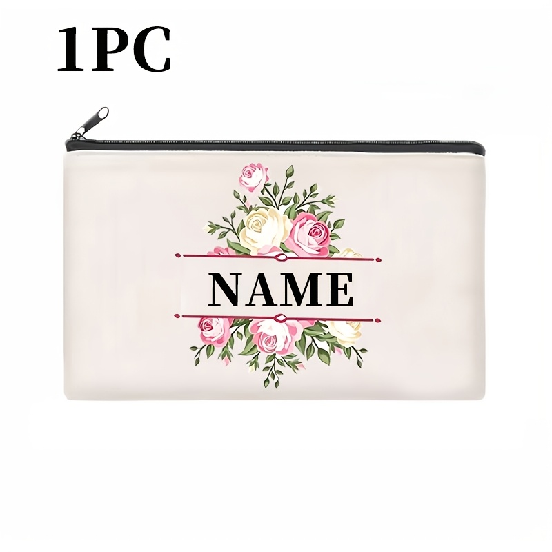 TEMU 1 pz/3 pz Borsa per trucco con personalizzato, elementi di design rosa, durevole e di grande capacit�, adatta per feste, viaggi, shopping - ,