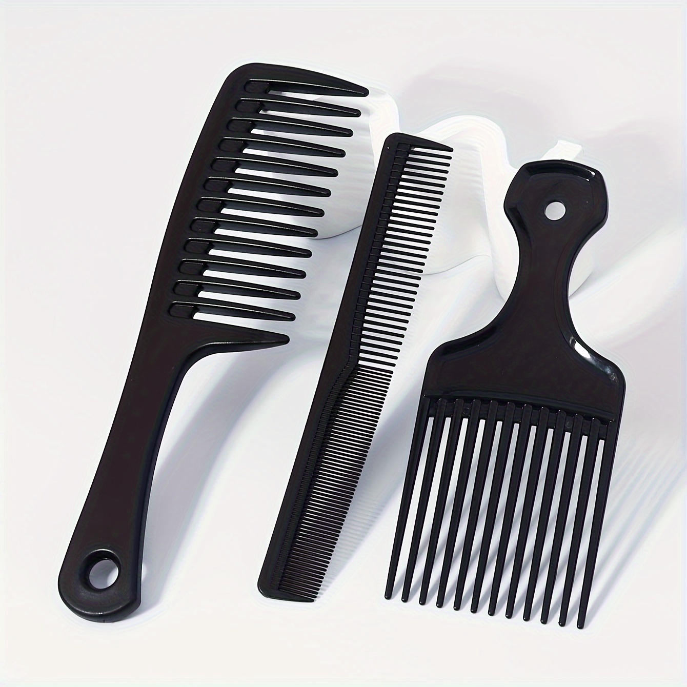 

3pcs Wide Toothed Comb Pick And Insert Comb Set, Pocket Fine Toothed Comb, Multi Functional Comb Set, Suitable For Thick And Curly African Hair