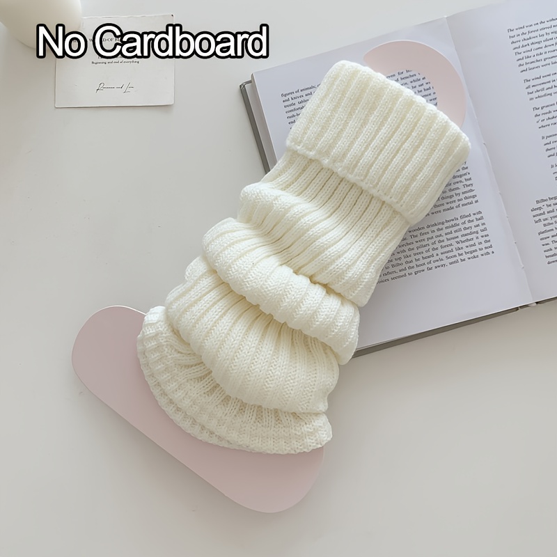 1 Pair Of Women's Thick Warm Long Socks, Autumn And Japanese Trendy Simple Solid Color Leg Covers