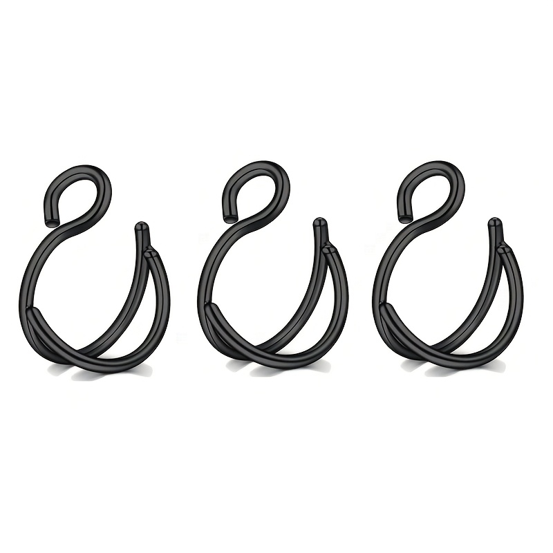 3pcs Stainless Steel Fake Nose Ring Set, Non-Piercing