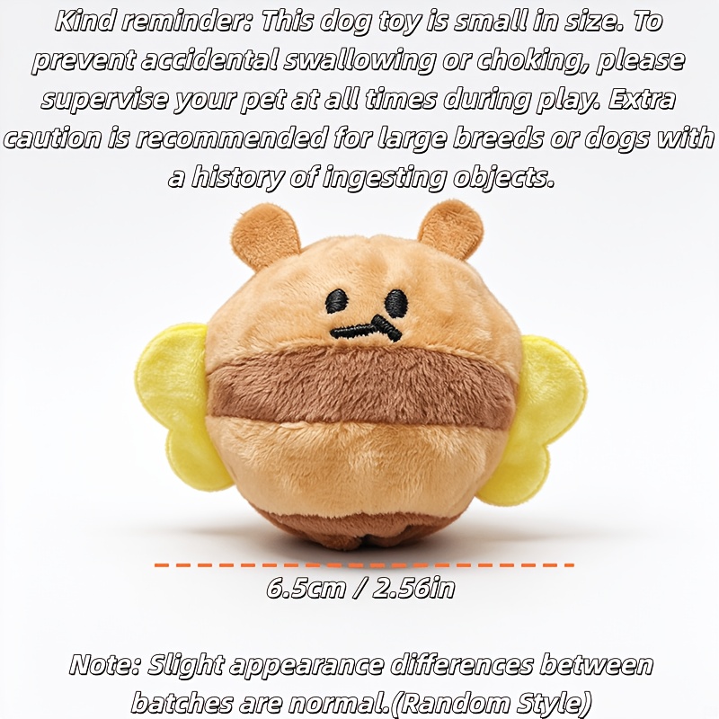 Image of Cute Bee Pet Interactive Bouncing Sound Toy Ball, Cat Play Boredom Relief Companion Toy, Make Sound Cats And Dogs, Chew-resistant Material With , Pet Companion Play Toy, Battery-free, Random Style