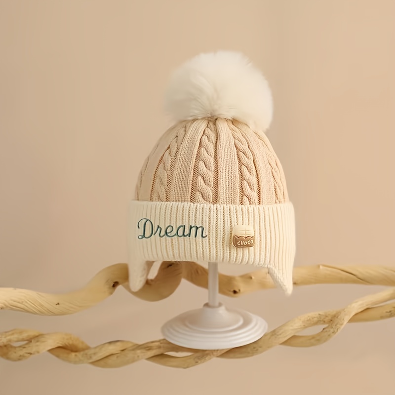 TEMU 1pc Chapeau Chauffe-Oreilles Personnalisé Tendance - Brodé avec Votre Nom/Lettres/Chiffres, Double Épaisseur, Protection des Oreilles, Élastique