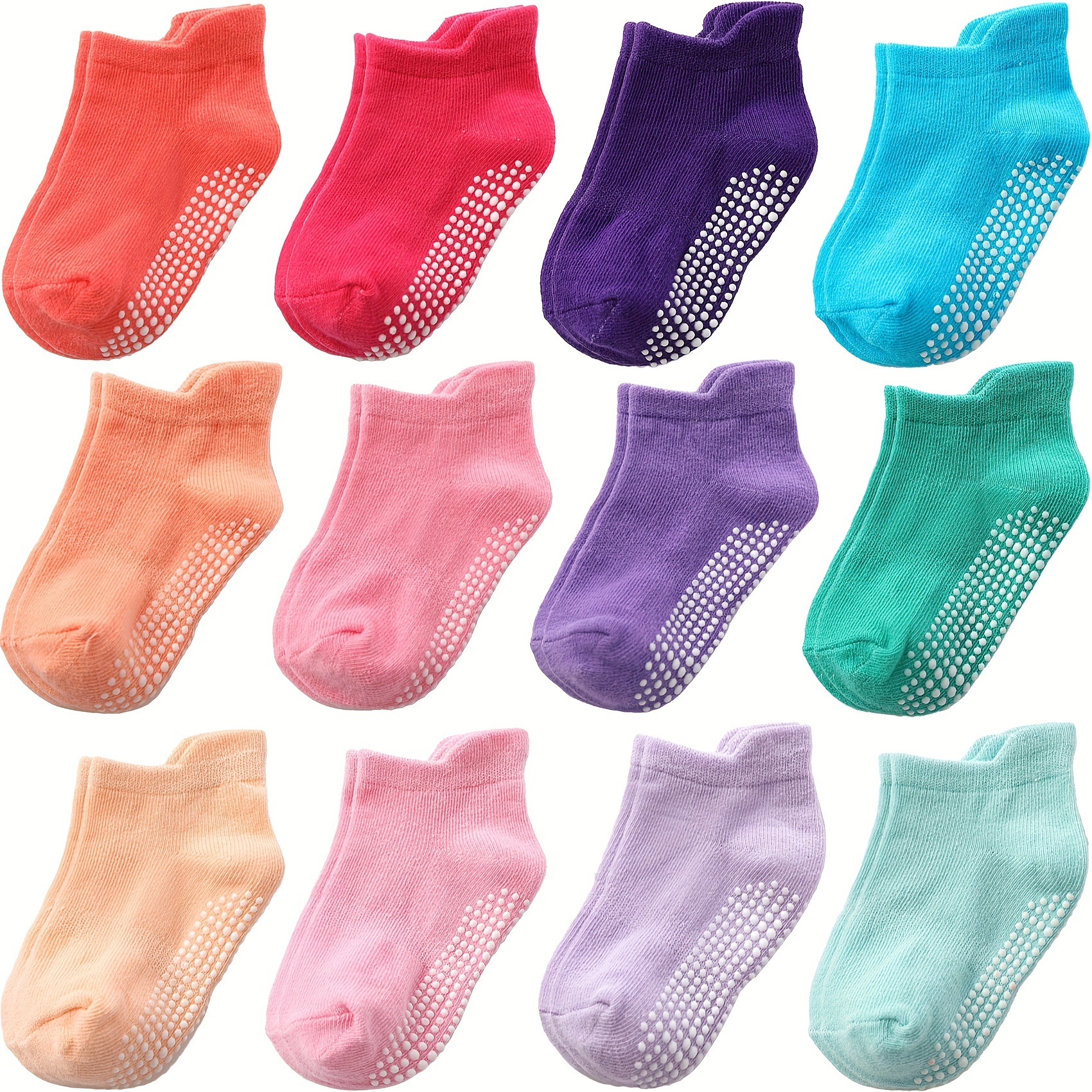 

12-24 Pairs Of Baby Toddler Boys Socks Grip Non Slip Boys Girls Cotton Socks For Kids Ankle Cute Socks 6 Months -7 Years