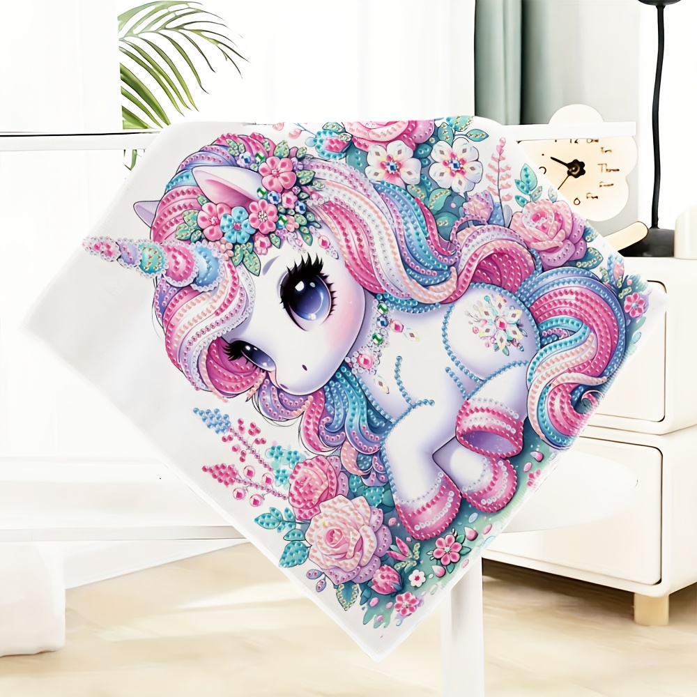 TEMU 2pcs Unicorn Flower Fairy Movie Comic Exquisite Different Pattern Themed Hand Towels, Christmas Halloween Beautiful Towel, Suitable For Hand