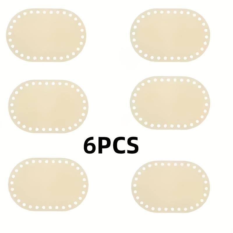 TEMU 6pcs, 15cm X 10cm (6inch X 4inch), Oval Wooden Blank Board, Crochet Plate, Handmade Bag Support Piece, Home Storage Basket Making Accessory,