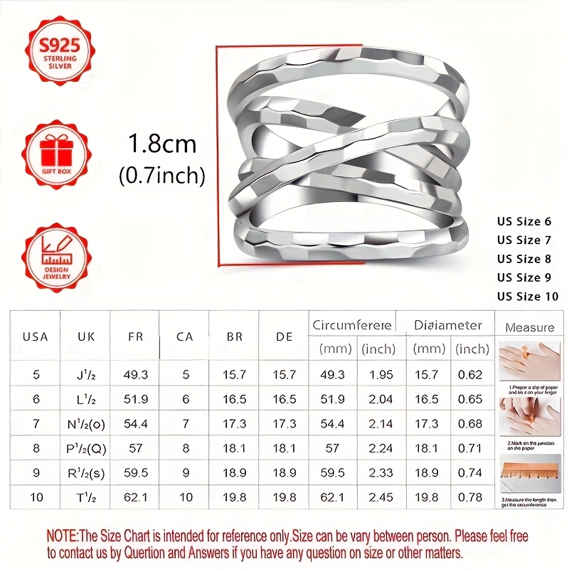 925 Sterling Silver Women's Ring and Loop Gift for Friends or Couples