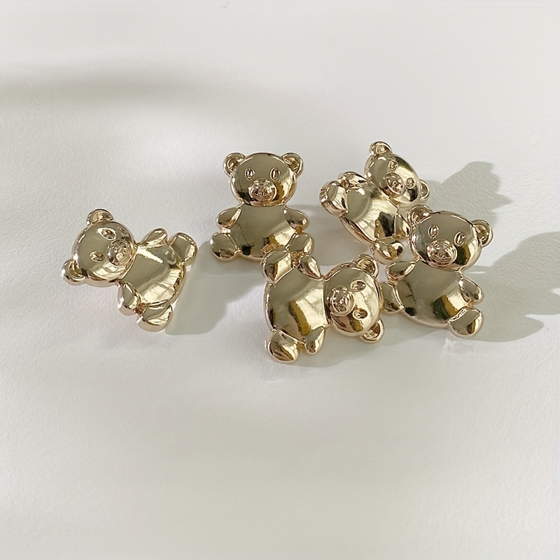 TEMU 5pcs/pack 20mm 3d Cartoon Bear Golden Metal Buttons Suitable For Shirts, Sweaters, Suits, Cardigans, Jackets, Jeans, Windbreakers, Coats, Cute