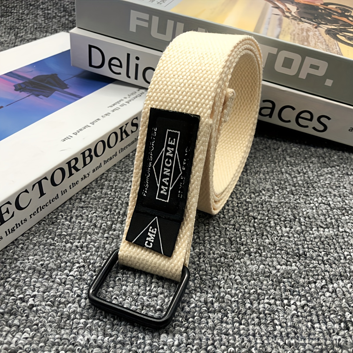 Canvas Braided Belt Double Ring Buckle Canvas Belt