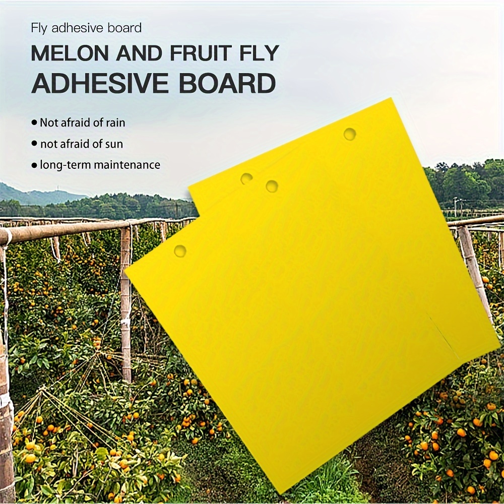

10/20/50pcs, Dual-sided Yellow Sticky Traps 3.9x5.9inch (10x15cm) For Fruit Fly And Insect Control, Durable Waterproof Adhesive Board For Outdoor Plant Protection