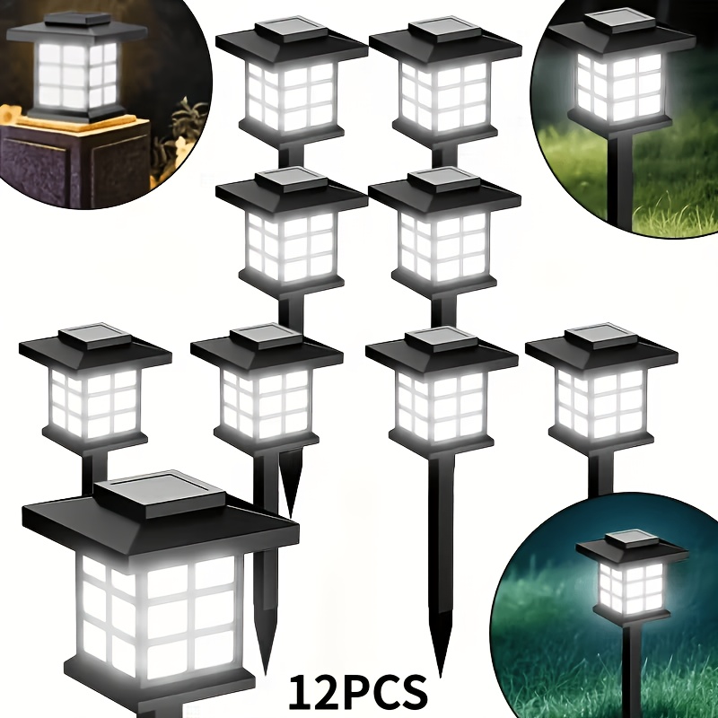 TEMU 32/24/16/12/6pcs Solar Path Lights Outdoor Landscape Waterproof Lights, Ip44 Waterproof, Solar-powered Garden Lights For Yard, Lawn Landscape
