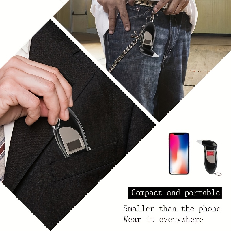 Portable Digital Alcohol Tester - Accurate Blood Alcohol Content Measurement, No Battery Operation Required, Ideal Choice for Car Accessories, Easy to Use, Convenient to Carry - Battery-Free