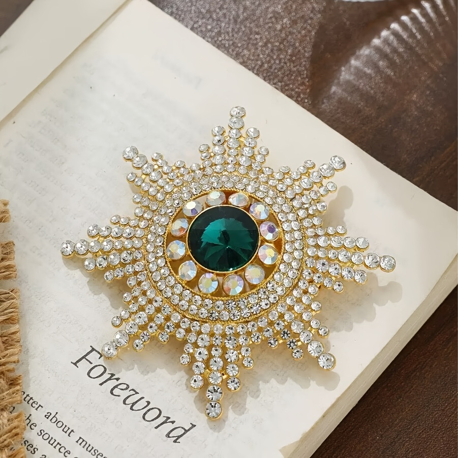 TEMU Broche au Tempérament, Épingle Verte pour Manteaux, Hauts, Costumes, Robes de Soirée, Cadeau de Banquet de Fête, Corsage pour Femme