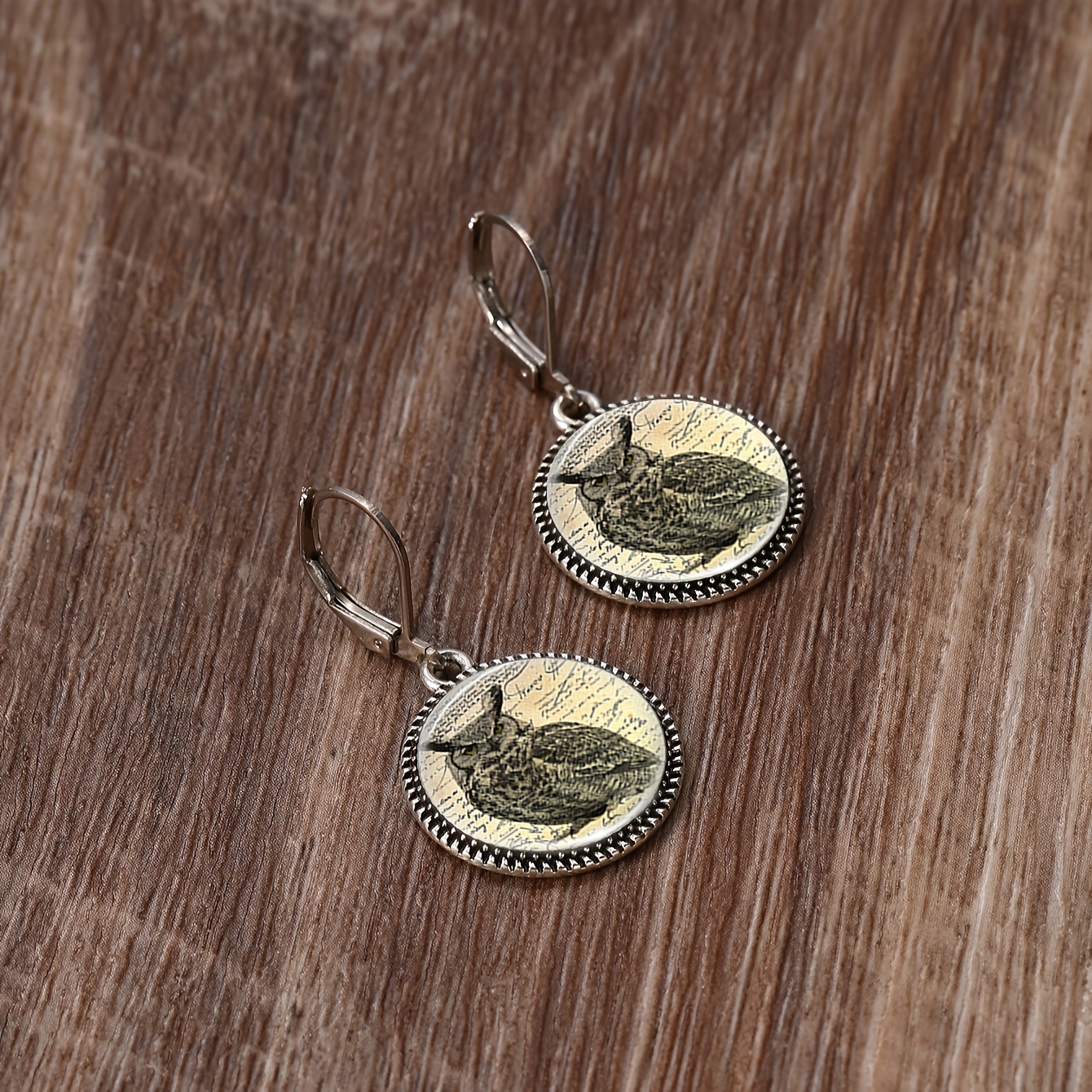 3pcs Vintage Owl Pattern Necklace and Earrings Set for Women