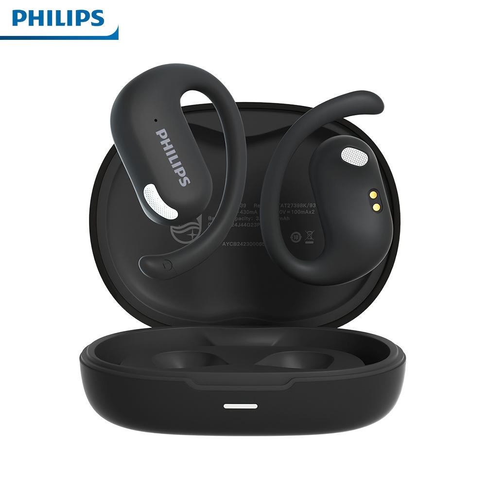 TEMU True Wireless Earbuds With Secure Earhook Design - 50h Playtime Sport Earphones, Touch Control & Wireless Charging Case For Gym/running, Stereo