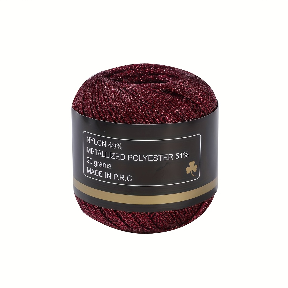 TEMU 2mm Hand-woven Yarn, Suitable For Diy Crafts, Crochet Handmade Bags, Doll Hats, Knitted Items. Features Shimmering Golden And Silvery Thread,
