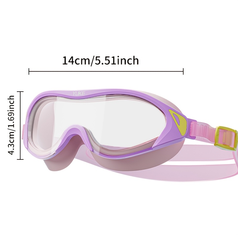 1pc Kids Swim Goggles, Anti-Fog High Definition Large Frame, Waterproof Silicone Seal, PC Material, Suitable for Ages 3-15, Ideal for Training And Leisure, Perfect for Festive Gifts - Purple