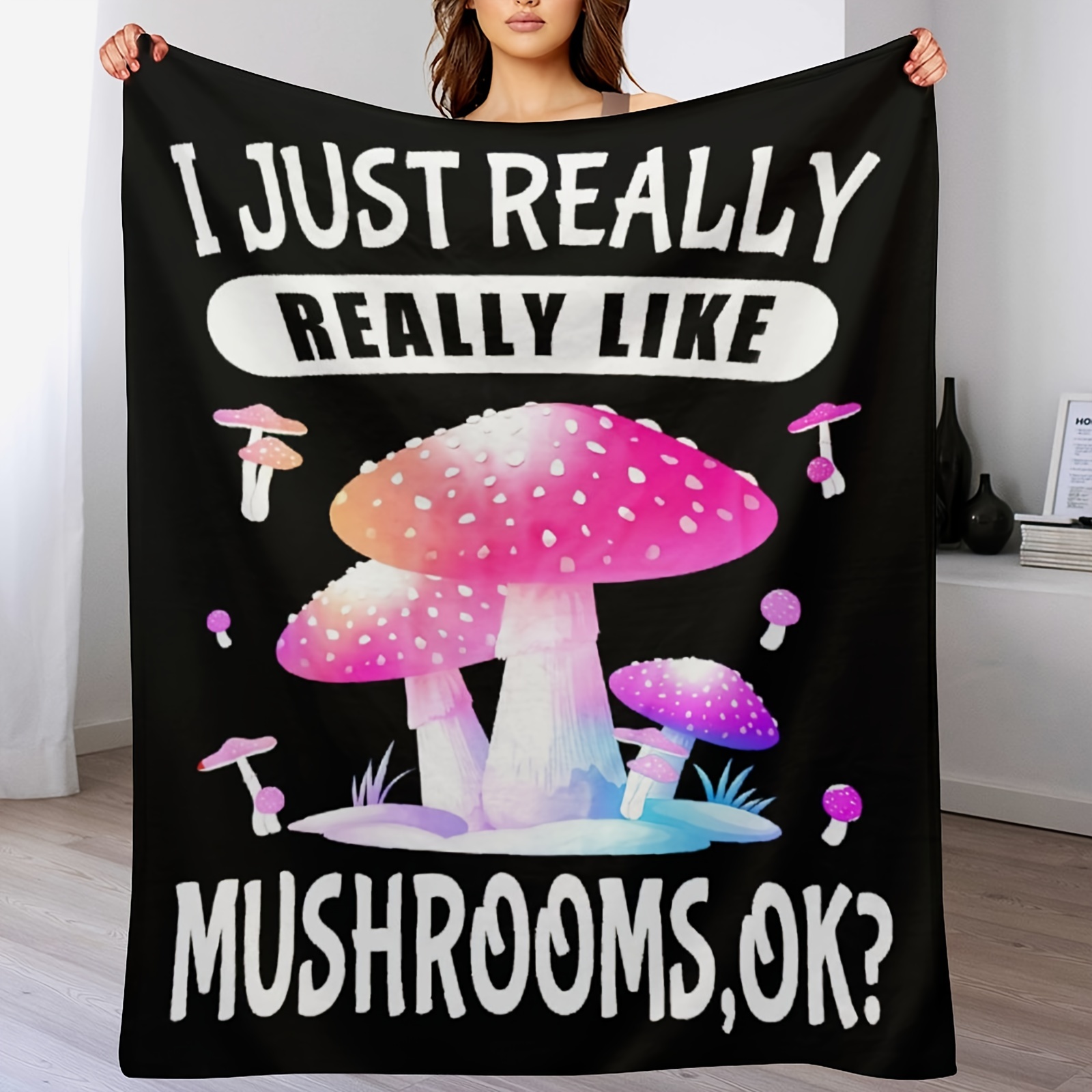 

Mushroom Pattern Blanket Gift For Girls Boys Soft Flannel Blanket Gifts For Mushrooms Lover Cottage Room Decor Throw Blankets Cute Mushroom For Women Adult