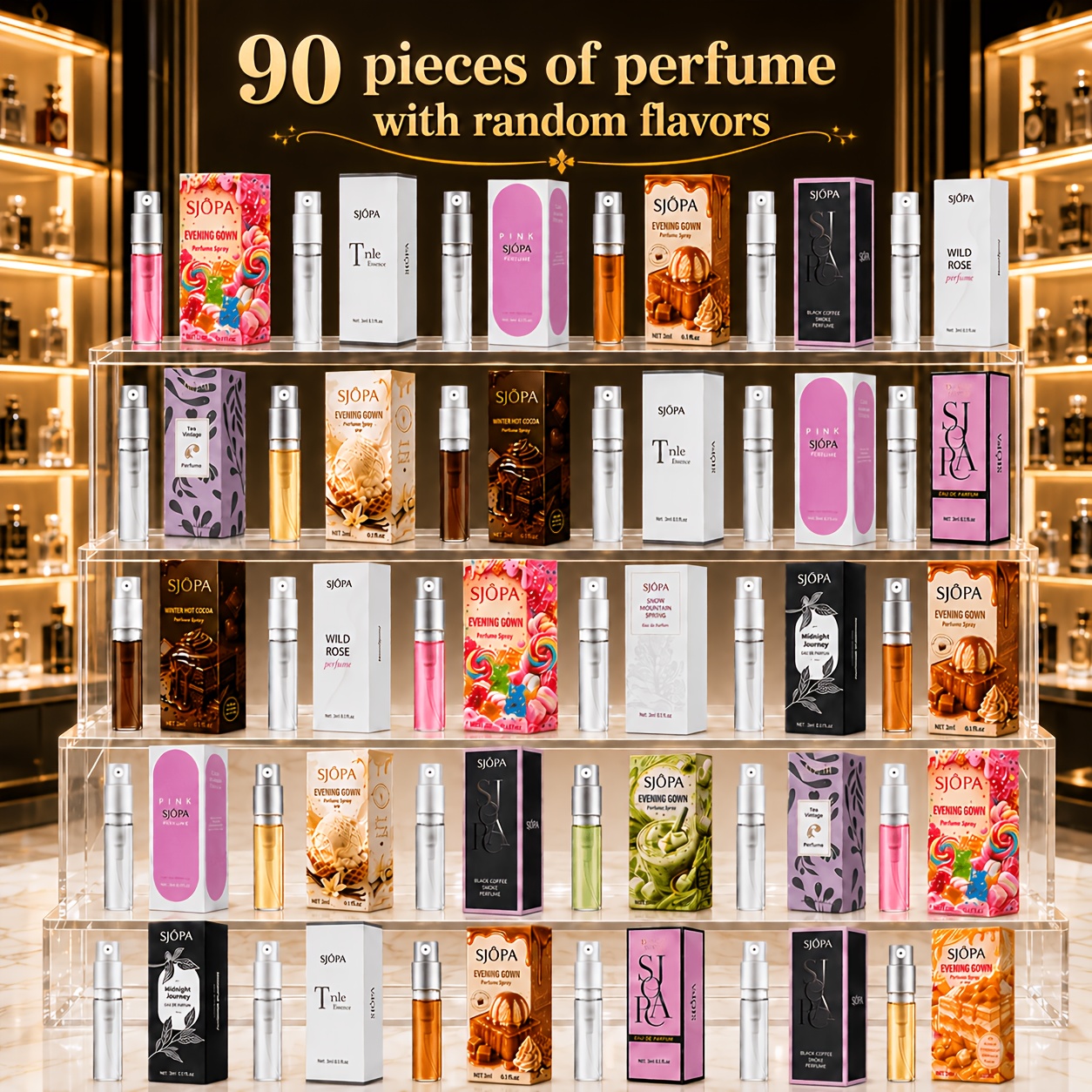 TEMU A Set Of 90 Mini Perfumes For Women With Random Scents, 3-5% High-concentration Fragrance, Featuring Notes, Long-lasting, Easy To Carry, Perfect