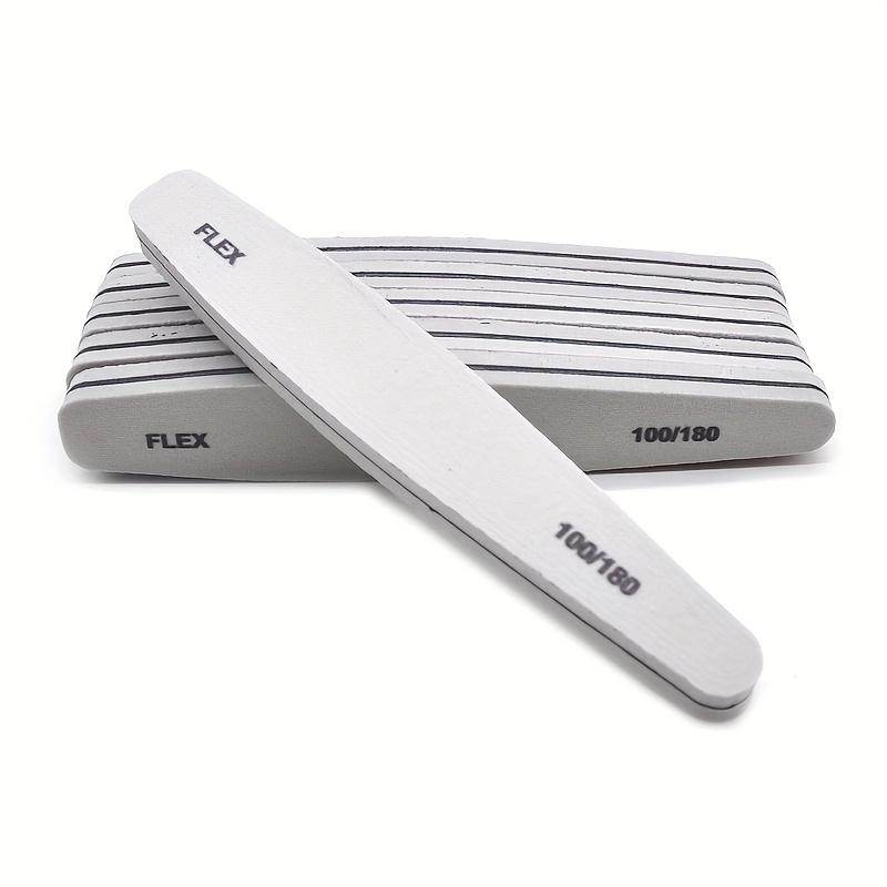 5 Sponge Nail Files with 100/180 Grit for Buffing & Polishing