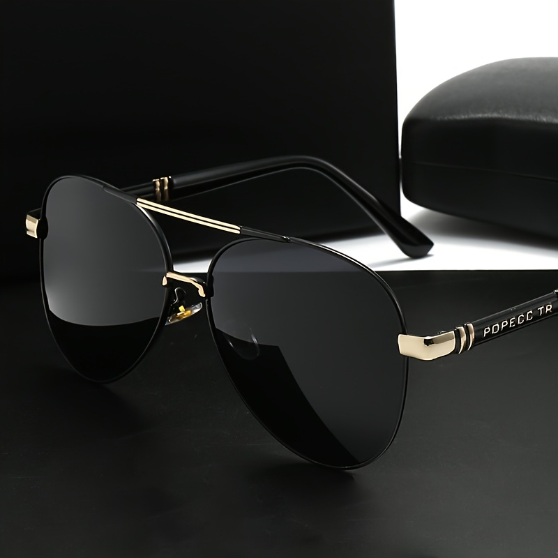 Classic Solid Black Frame Sunglasses for Daily Commuting