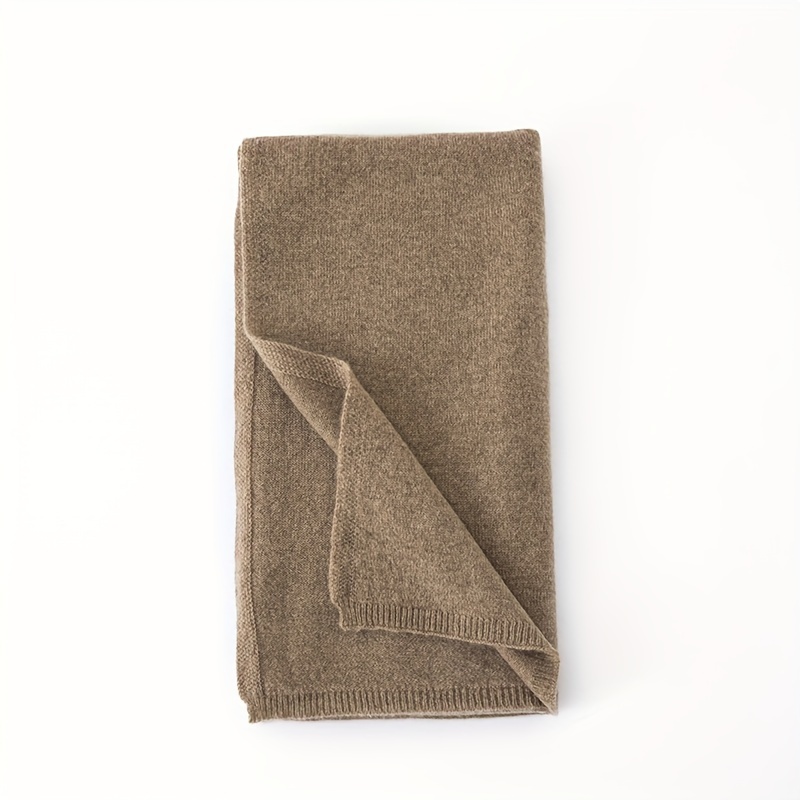 TEMU 100% Cashmere Flat Solid Color Versatile Large Size Knit Scarf