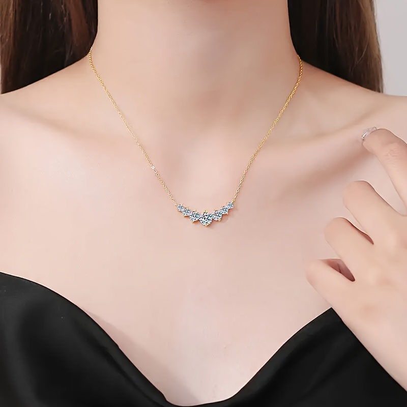 Women's 925 Silver Pendant Necklace with 2.8CT Round Moissanite