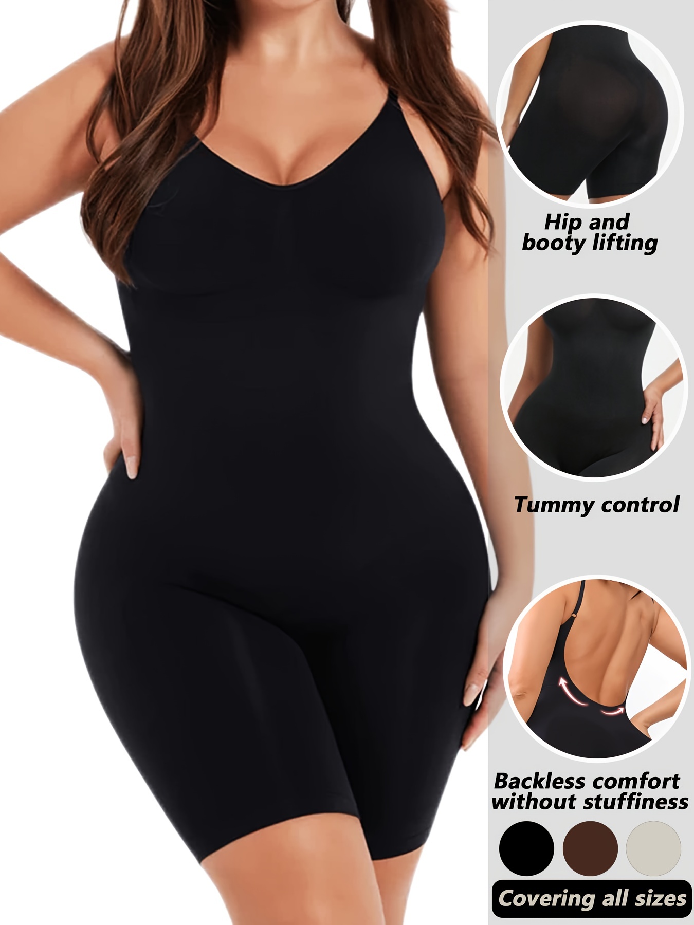 Halter Backless Shaping Bodysuit Hollow Tummy Control - Temu