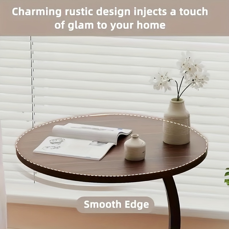 Round Side Table, Also A Mini Side Table, Serves As A Decoration For Modern Living Rooms. It Requires No Power Supply, Is Lightweight, And Features A Vintage Style. It'S Space - Saving And Suitable For Living Rooms, Kitchens, And Bedrooms.
