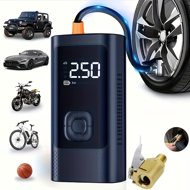 1pc Durable Copper Alloy Tire Inflator with Pressure Release Nozzle - Quick Connect Air Chuck, Easy-to-Use, No-Charge Needed, Ideal for Car Tires, Golden Finish, Sporty Design, Tire Inflation Device|Sporty Tire Accessory|Durable Constructio