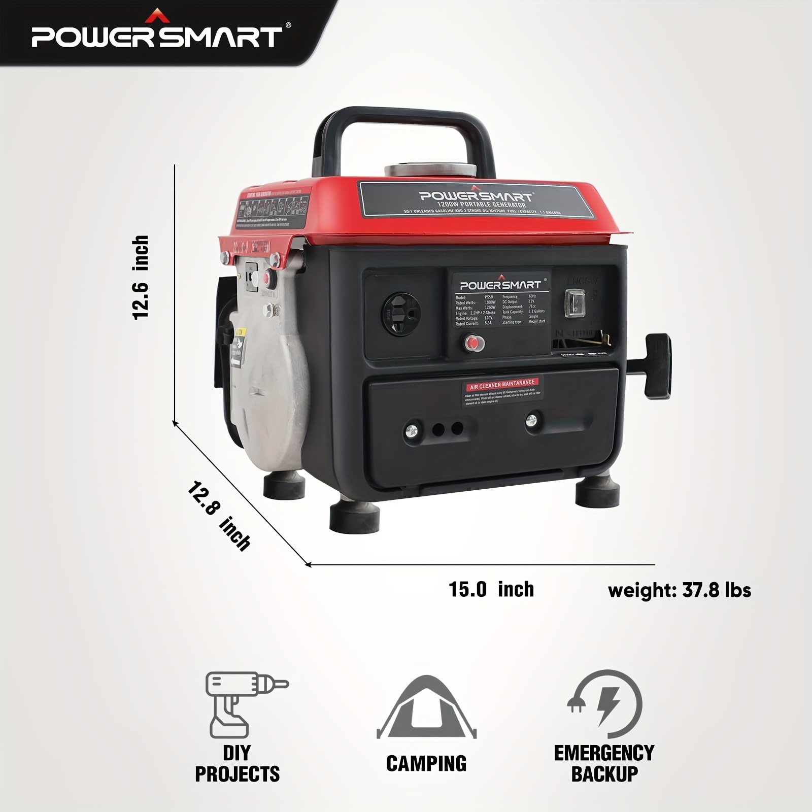 1200w portable 2 generator for camping job sites small generator for outdoors details 3