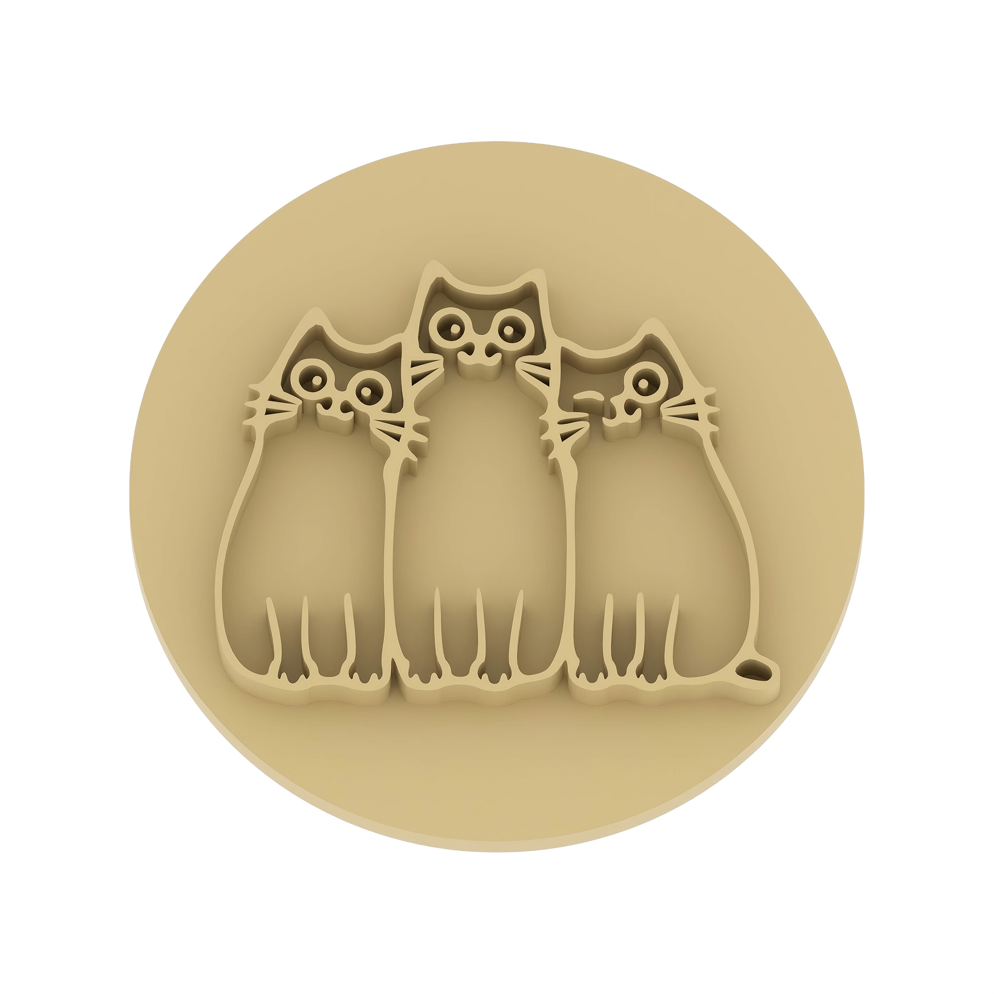 TEMU 1pc 3 Cat Embossed Polymer Clay Texture Seal - 3 Cat Texture Embossing Tool, Suitable For Independence Day, Halloween, Labor Day, Spring, And