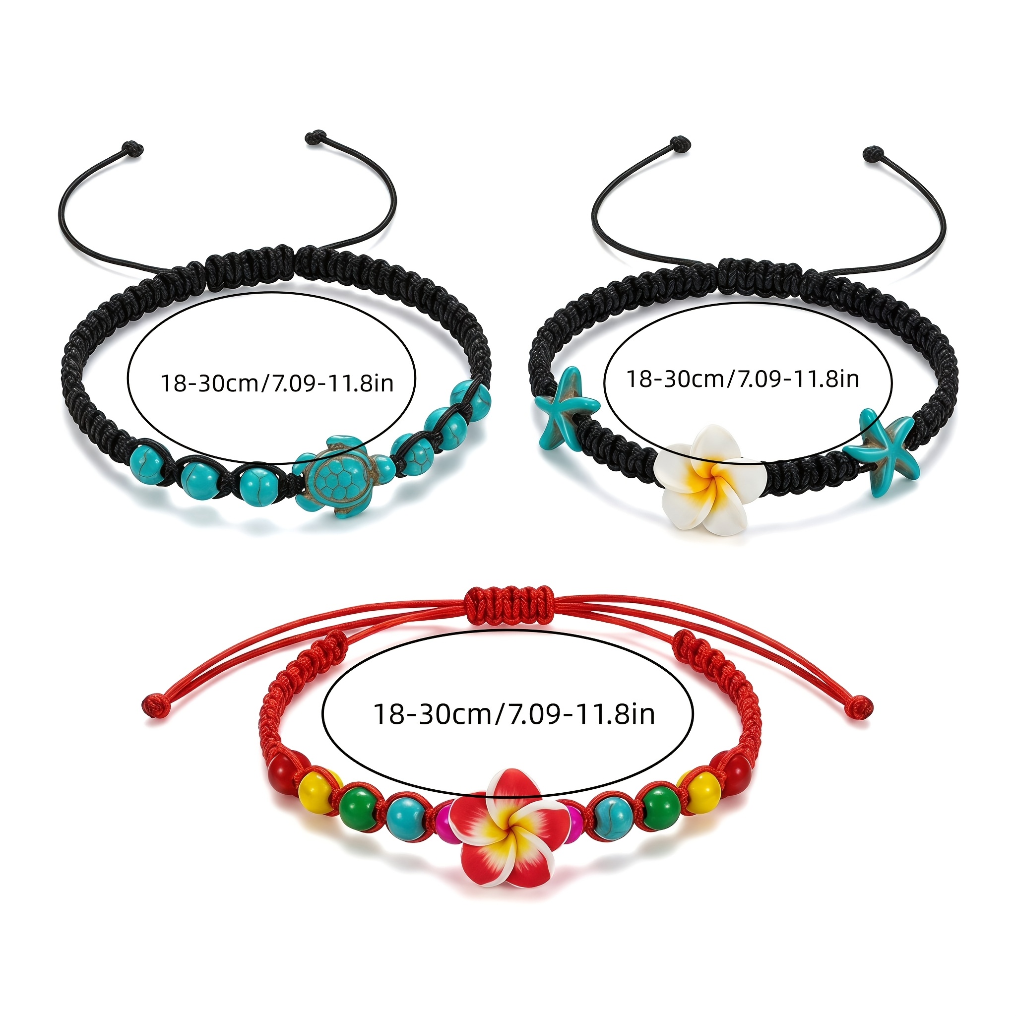3pc Bohemian Women's Layered Nautical Turtle & Charms Bracelet Set