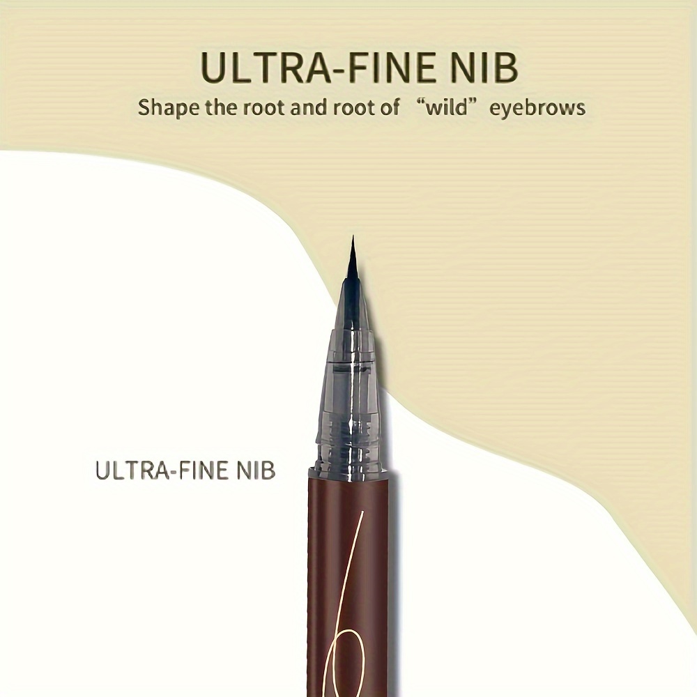 1pc SYLR Ultra Fine Extra Slim Eyebrow Pen, Waterproof Liquid Eye Brow Pencil, Long Lasting, Sweat-Proof, 2 in 1 for Eyeliner & Microblading, Suitable for All Skin Types, Ideal for Summer & Outdoor Travel