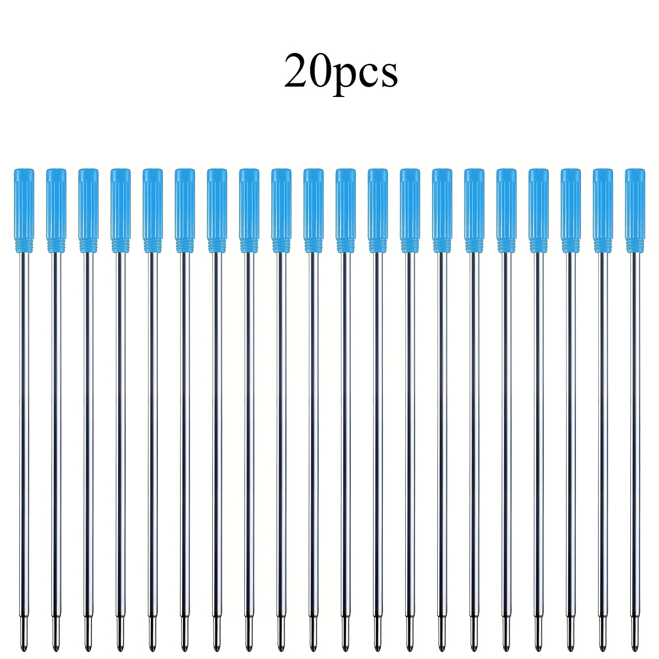 TEMU 20pcs 4.5 Inch -compatible Ballpoint Pen Refill, 0.5mm, Black Blue, Long-term Ink