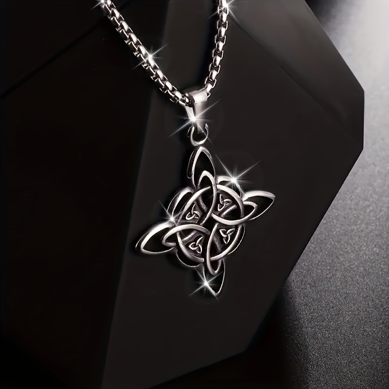 TEMU 1pc Witch Knot Pendant Necklace - Intricate Celtic Design, Vintage Style Jewelry, Niche Necklace, Suitable For Daily Wear, Individual Pendant