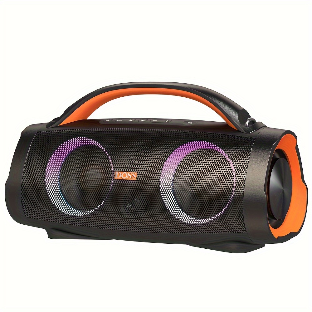 Image of Doss 100w Outdoor Speaker, Wireless 5.3 With Powerful , Rich , 20 Hours Playtime, 10400mah Power Bank, Mixed Color Party Light, Ipx6 Portable Speaker For Camping, Beach