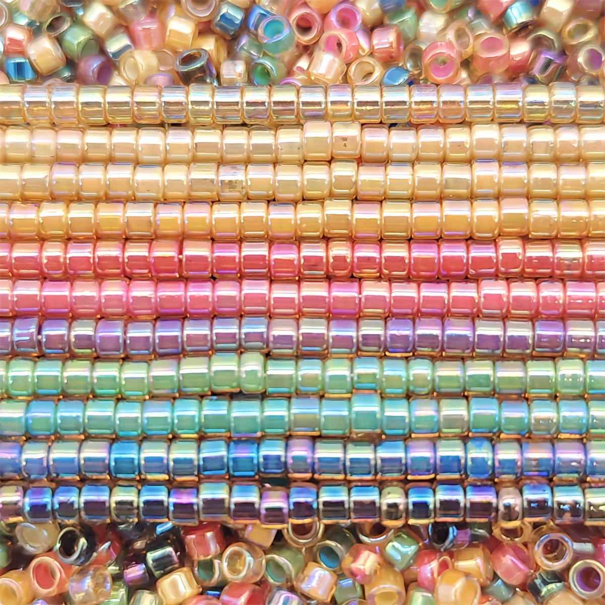 

Glass Seed Beads, 10g/0.35oz, Antique Finish, For Diy Crafts, Bracelet & Jewelry Making - Shimmering Dyed Core Bead Assortment