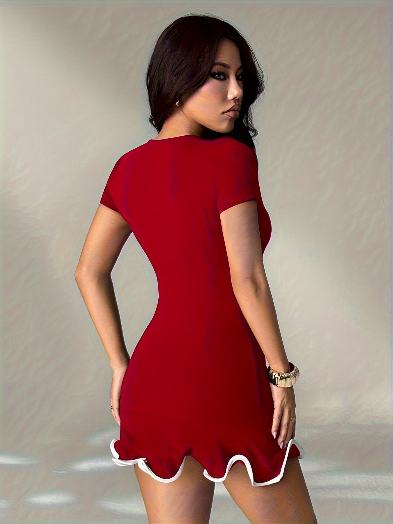 burgundy color cocktail dress Burgundy Cocktail Dress | Women Midi Chiffon Dresses for Work