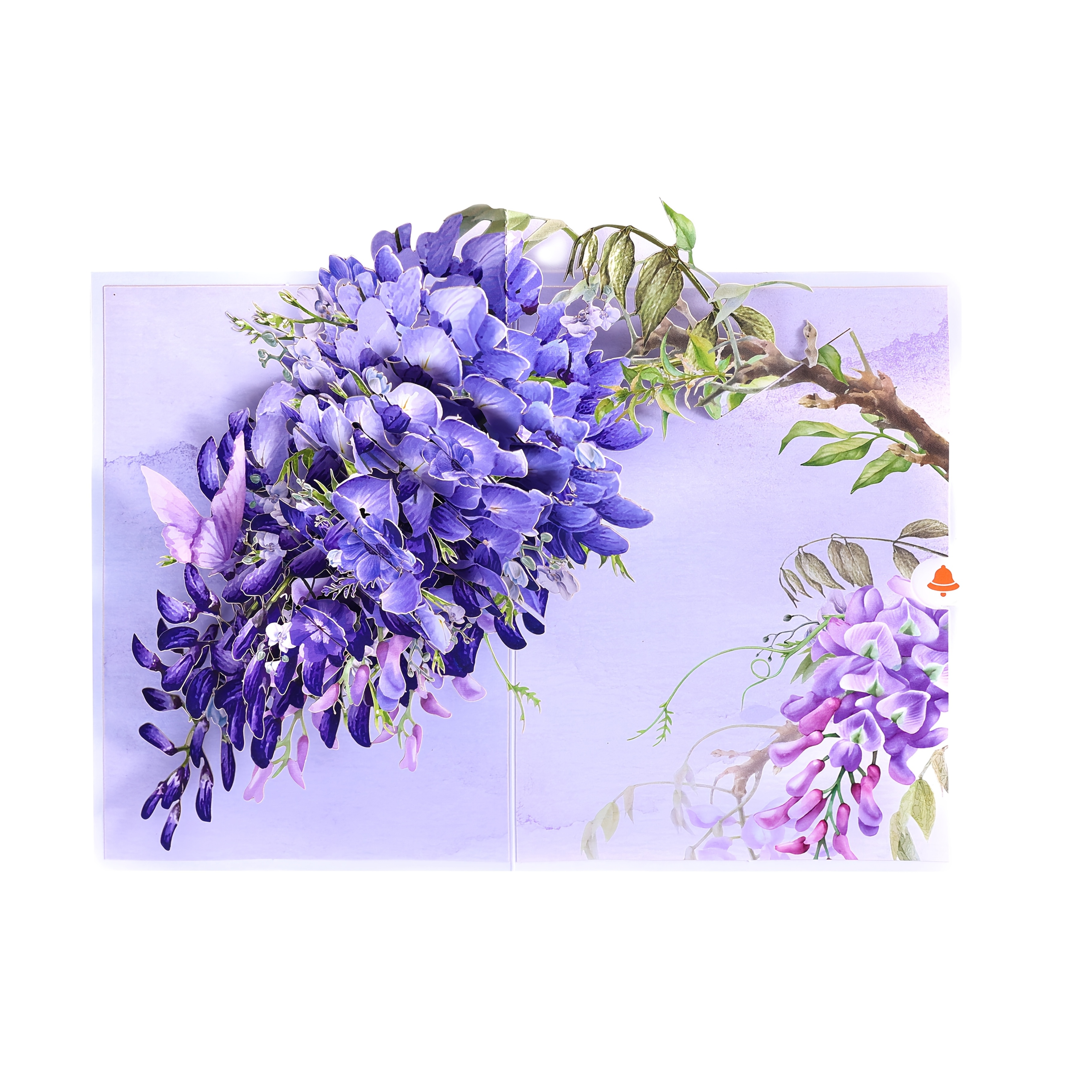 E-shop Glyzinienblüten-Pop-up-Grußkarte, als Geschenk für Geburtstag, Jahrestag oder Frühlingswünsche. Beim Öffnen füllen die dreidimensionalen