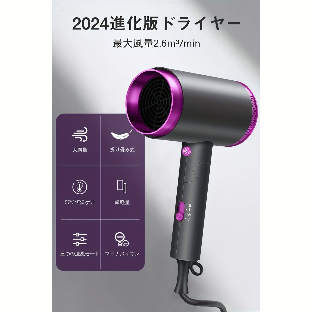 TEMU Hairdryer [2024 ] Popular Ranking Drying Large Folding Concentration Negative 350g Hairdryer 3- Household