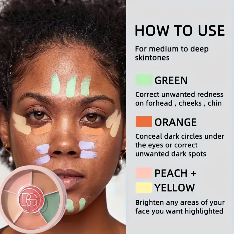 6-in-1 Color Concealer Palette for Dark Circles & Redness