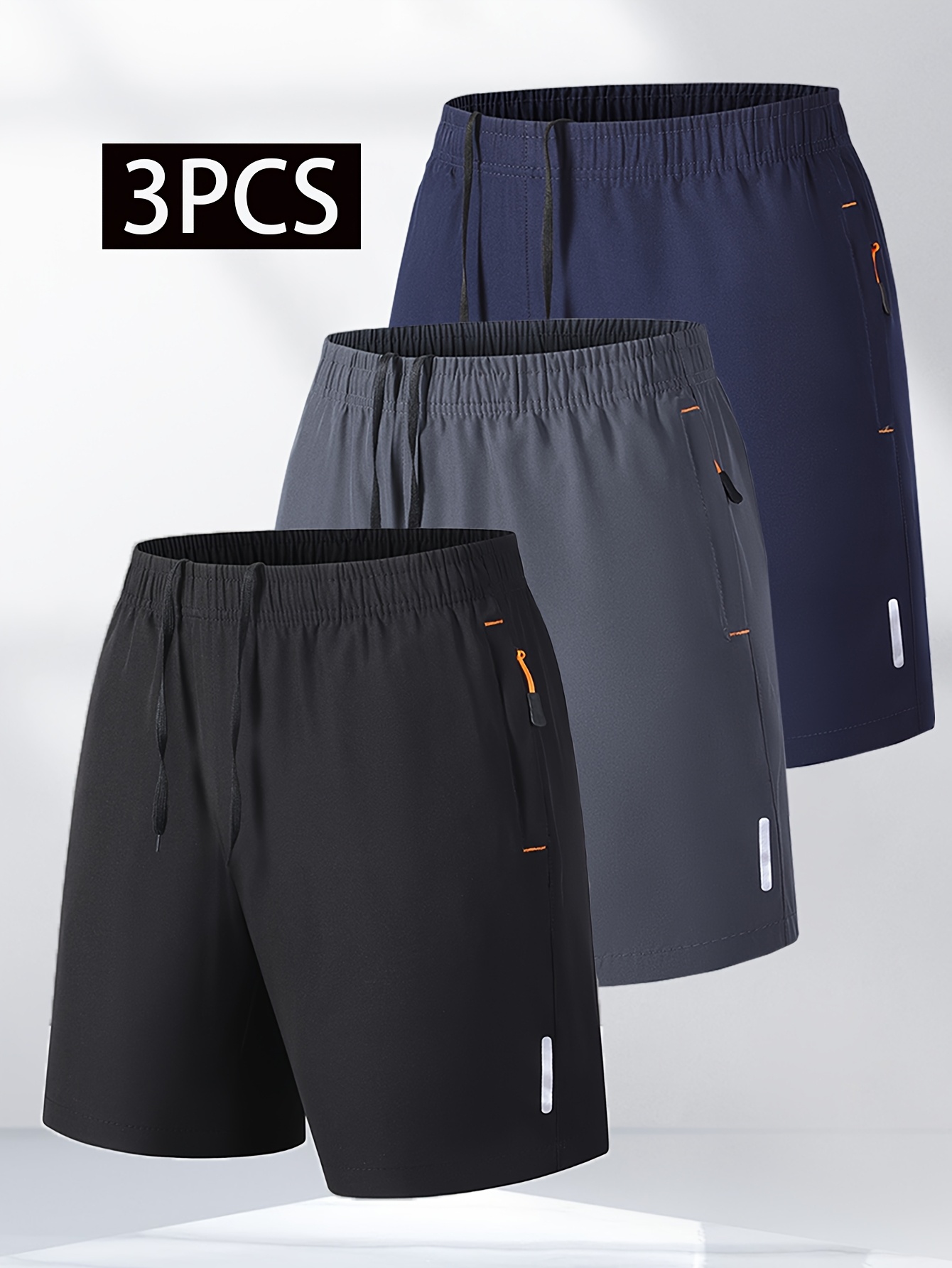 item picture 3-pc Men's Ultra-Thin Summer Shorts, Quick-Dry Breathable Athletic Shorts, Casual Underwear