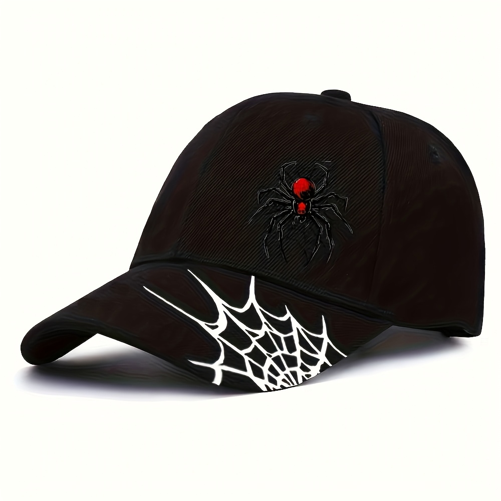 E-shop Baseballkappe mit Spinnennetz-Element-Druck, Unisex Sport Sonnenhut, Modischer Trendy Outdoor-Schirm
