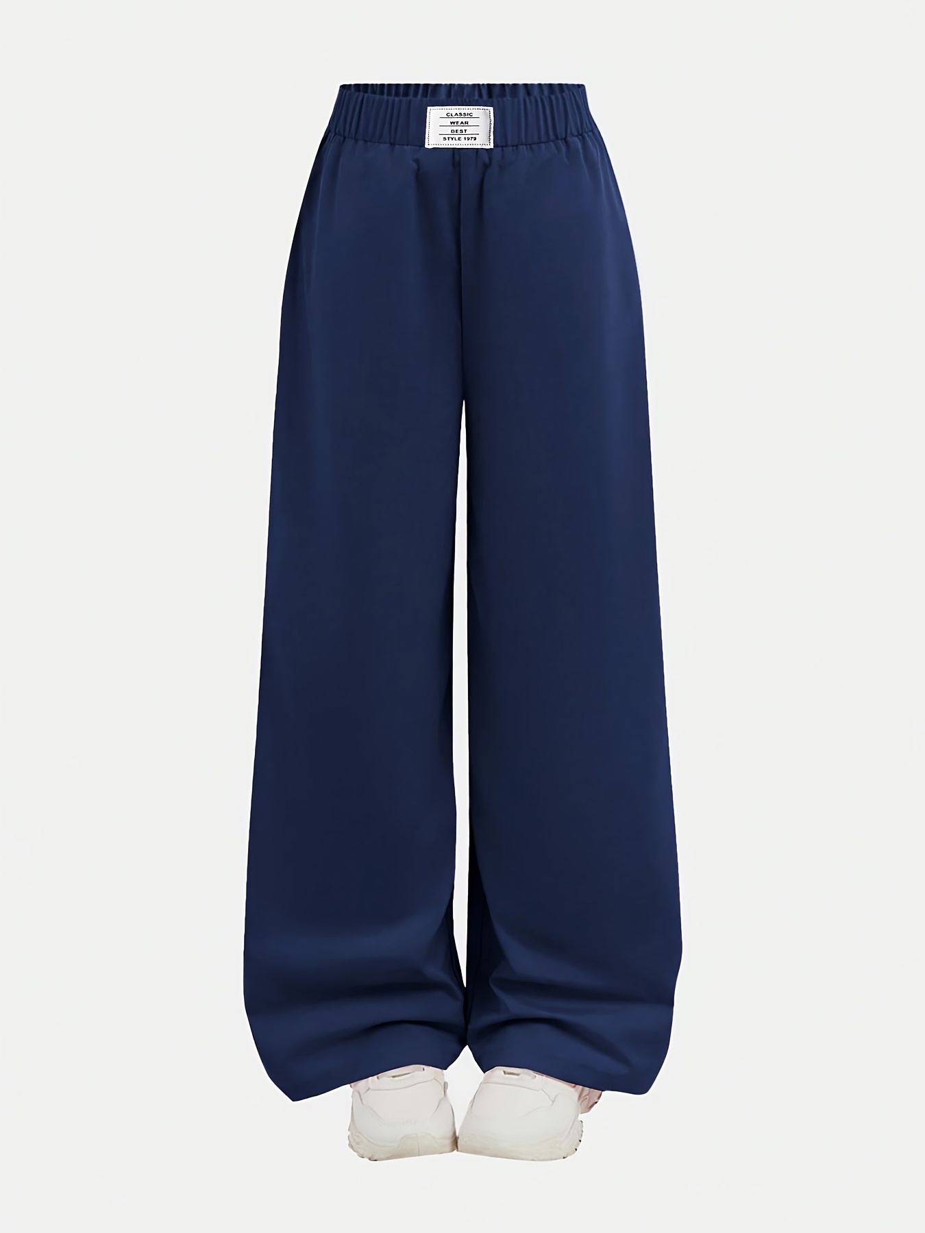 2pcs Girls' High-Waist Wide-Leg Casual Pants, Versatile & Stylish