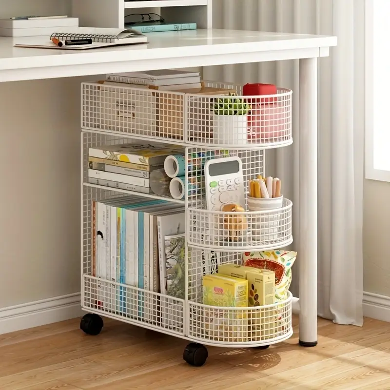 3 tier metal bookshelf with rolling casters space saving under desk storage organizer for books filing bins decor durable metal shelves easy assembly no tools needed for home office organization bookshelf furniture utility racks Product details 1