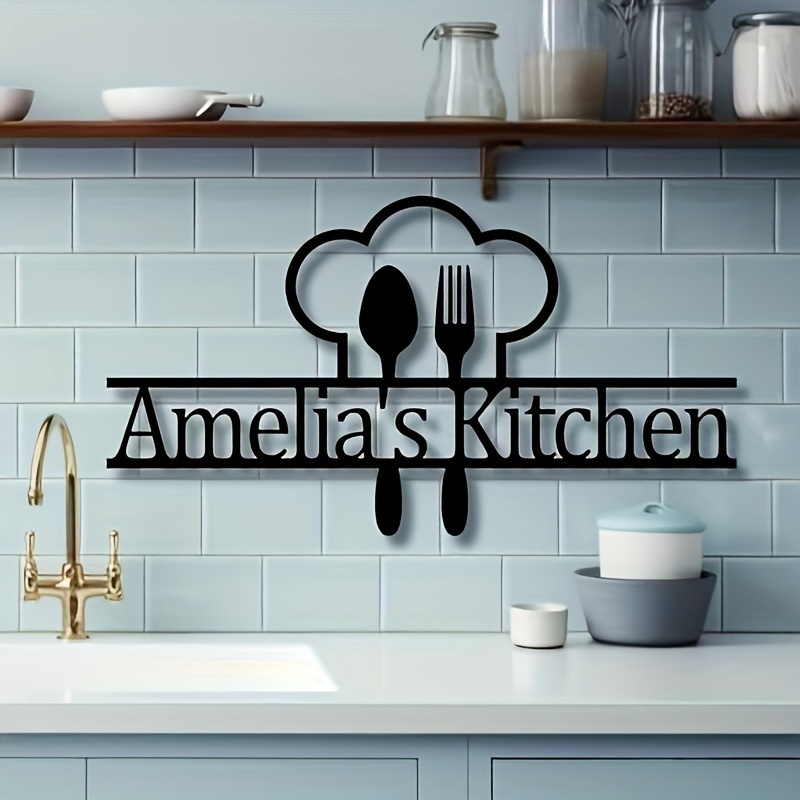 

Custom Metal Kitchen Sign - Personalized Wall Art For Above Cabinets, Farmhouse Decor, Reusable Home Accent, No Power Needed Kitchen Decor And Accessories Kitchen Decor