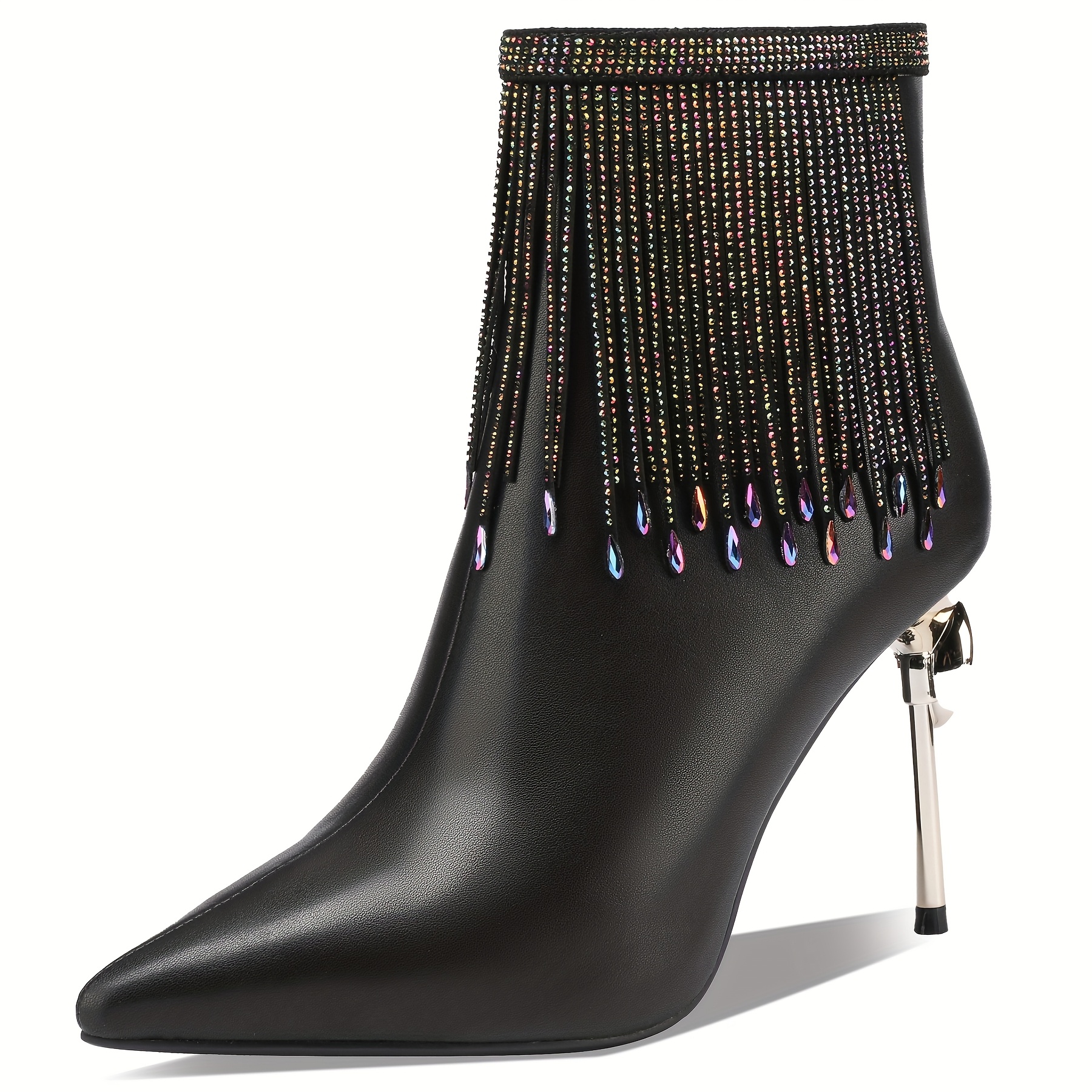 glaze women studded ankle boots stiletto heel Temu